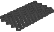 Газонная решетка черная 692х400х33 Сота 3,6 шт/кв.м